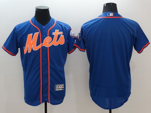 Mets Blank Blue Flexbase Authentic Collection Stitched MLB Jersey